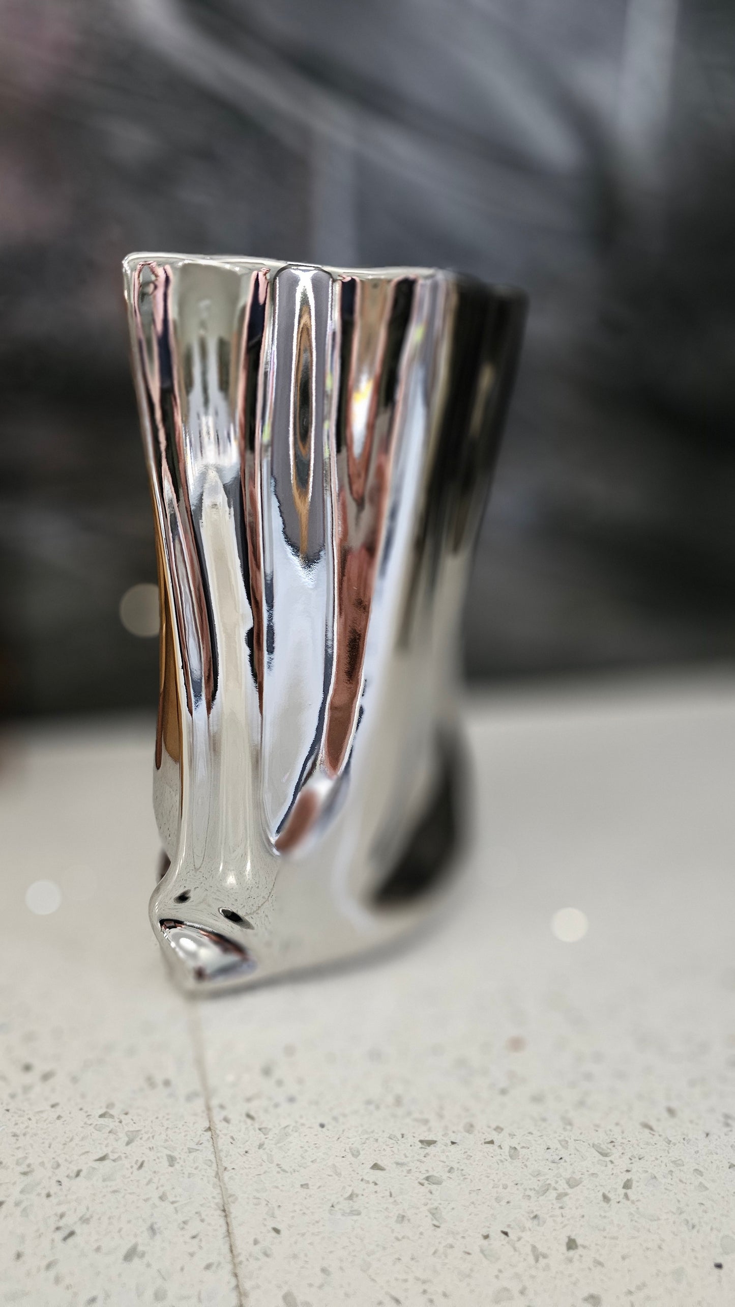 Geometrical silver vase