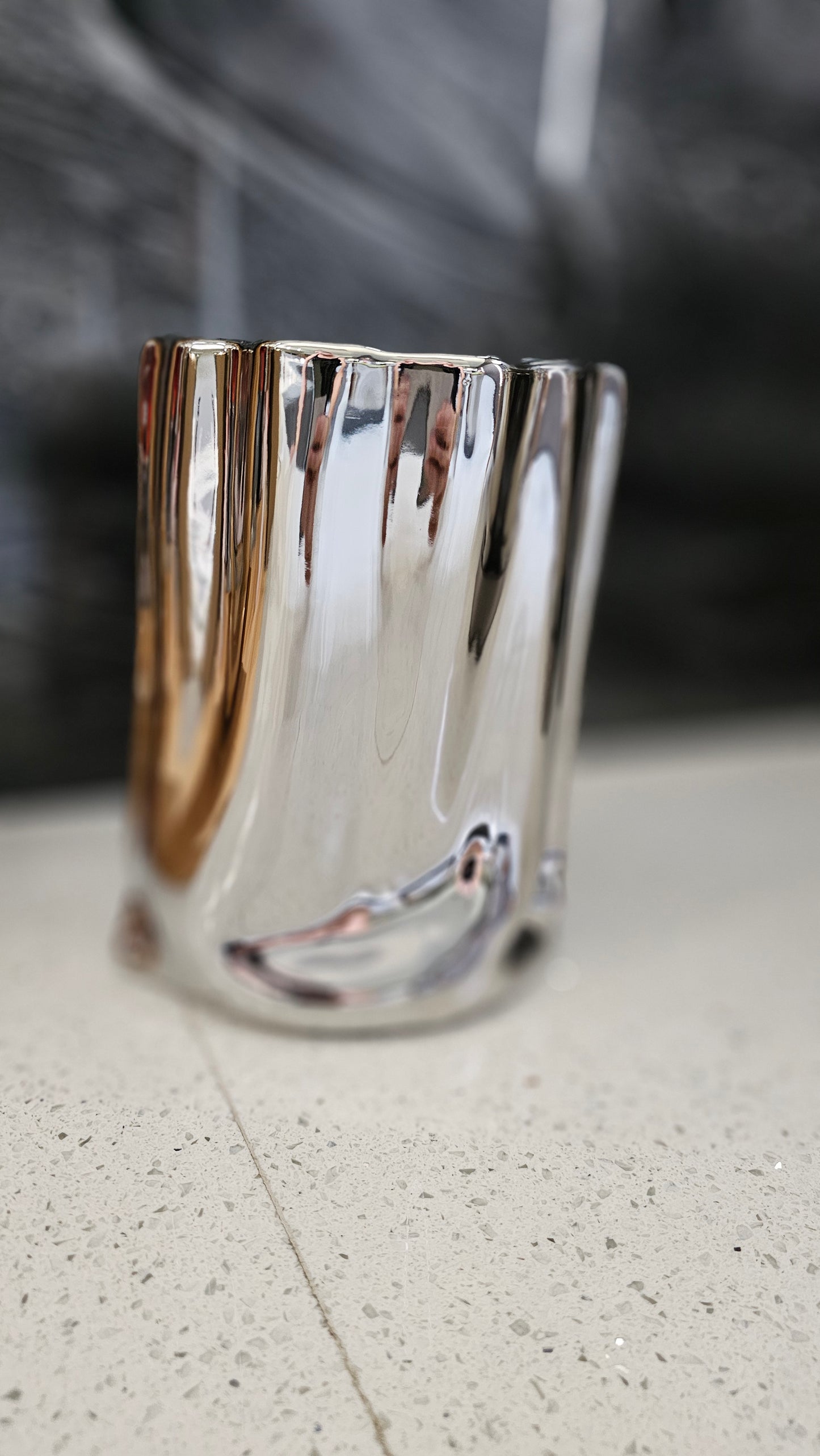 Geometrical silver vase