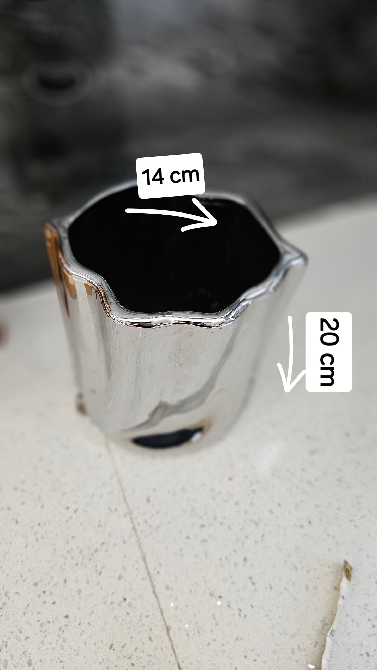 Geometrical silver vase